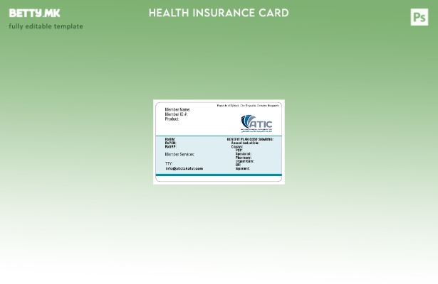 Шаблон за картичка за здравствено осигурување од Џибути во модерен стил